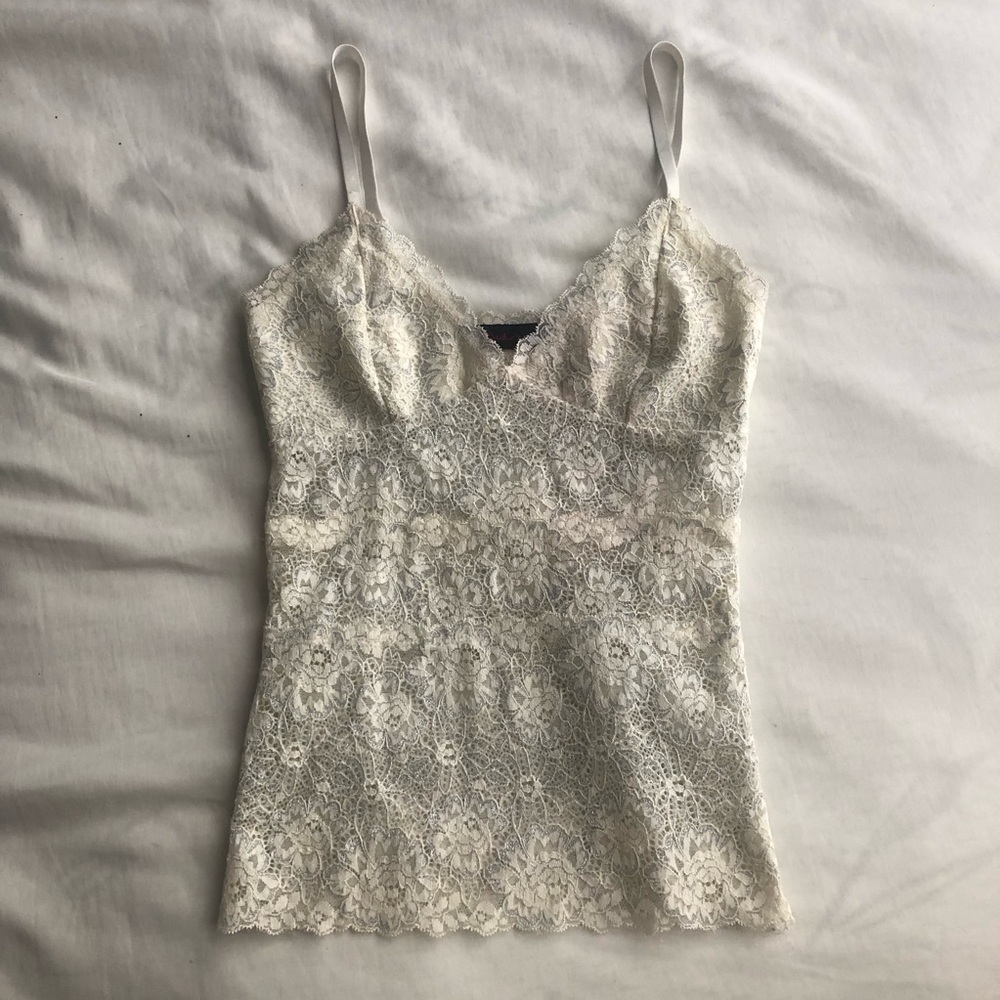 Seduction Lace Sheer Cream Camisole Top